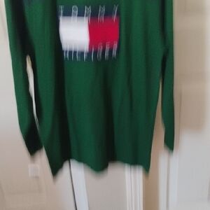 Vintage Tommy Hilfiger Men's Green Logeleeve Shirt New W. Tags